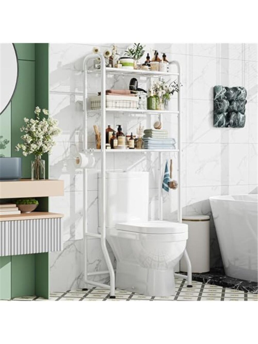 Over The Toilet Storage Rack, Metal 3 Tier Bathroom Organizer Shelf